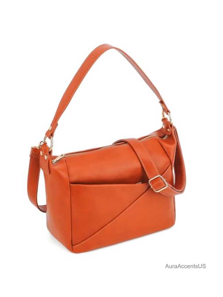 Women's Vegan Leather Crossbody Hobo Bag With Adjustable Strap